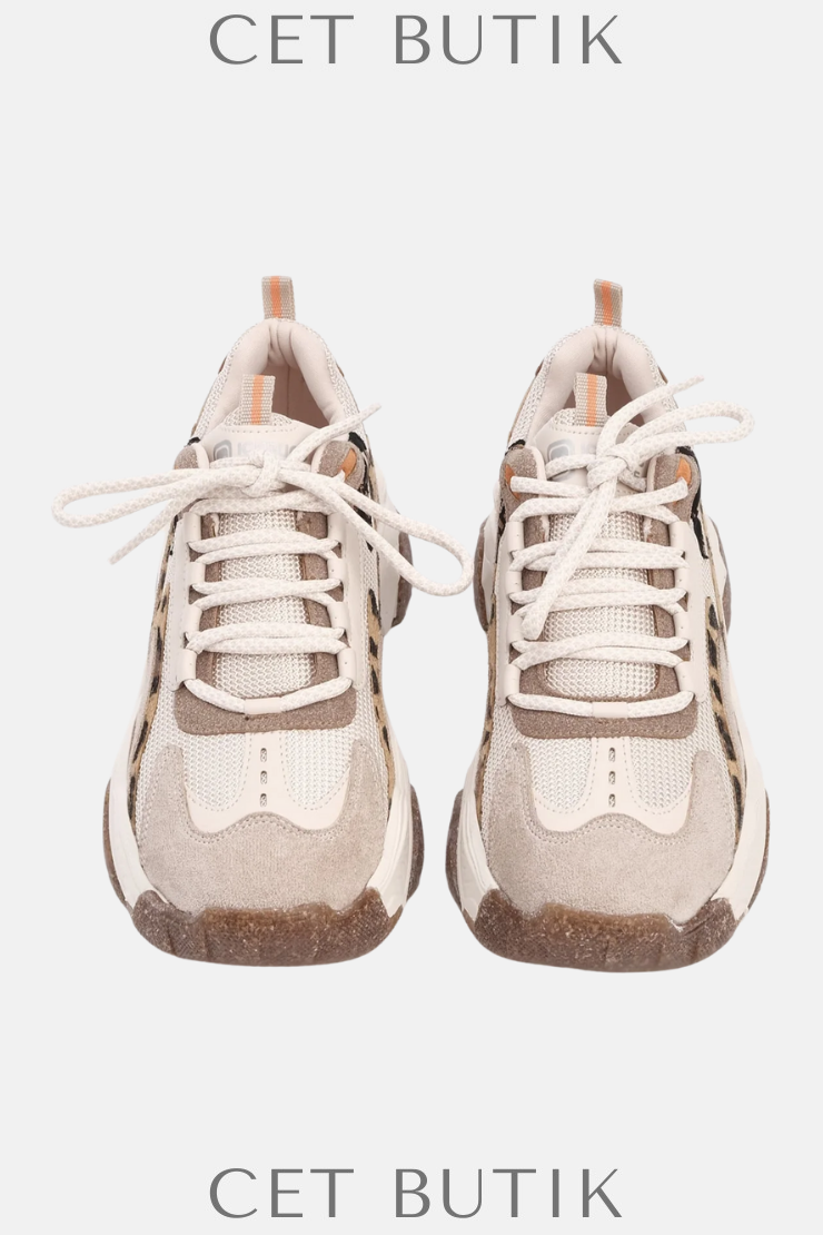 Marjin Kadın Leopar Detaylı Yüksek Taban Sneaker – Desya