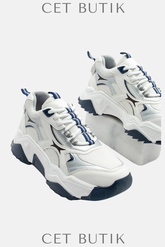 Marjin Kadın Sneaker Mizon – Lacivert | Kalın Tabanlı Spor