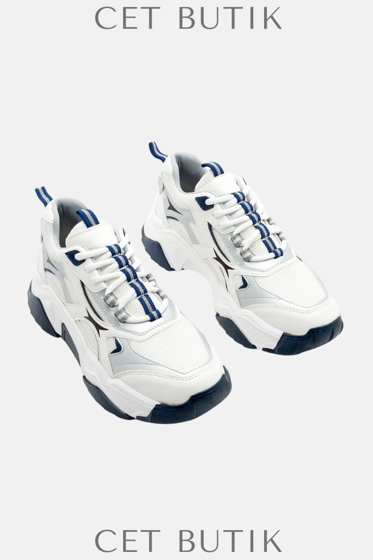 Marjin Kadın Sneaker Mizon – Lacivert | Kalın Tabanlı Spor