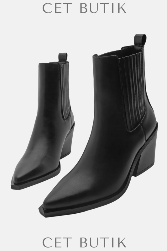Marjin Erbe Siyah Kadın Western Bot – Trendy Stil & Rahat Kullanım