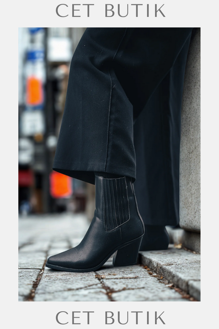 Marjin Erbe Siyah Kadın Western Bot – Trendy Stil & Rahat Kullanım