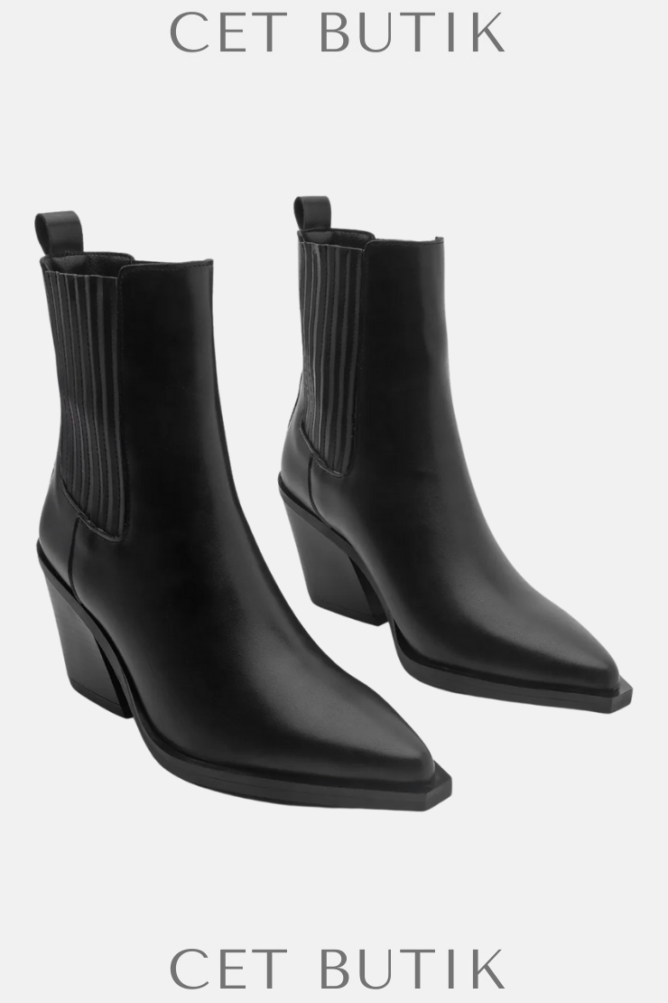 Marjin Erbe Siyah Kadın Western Bot – Trendy Stil & Rahat Kullanım