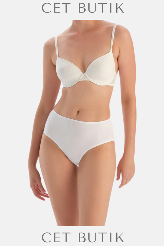Dagi 5104KC Beyaz Yüksek Bel 3’lü Slip Külot Süprem İnce Kumaş