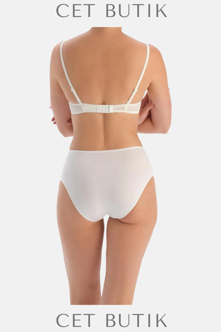 Dagi 5104KC Beyaz Yüksek Bel 3’lü Slip Külot Süprem İnce Kumaş