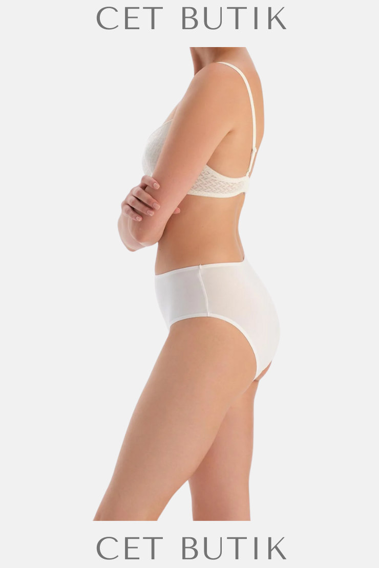 Dagi 5104KC Beyaz Yüksek Bel 3’lü Slip Külot Süprem İnce Kumaş