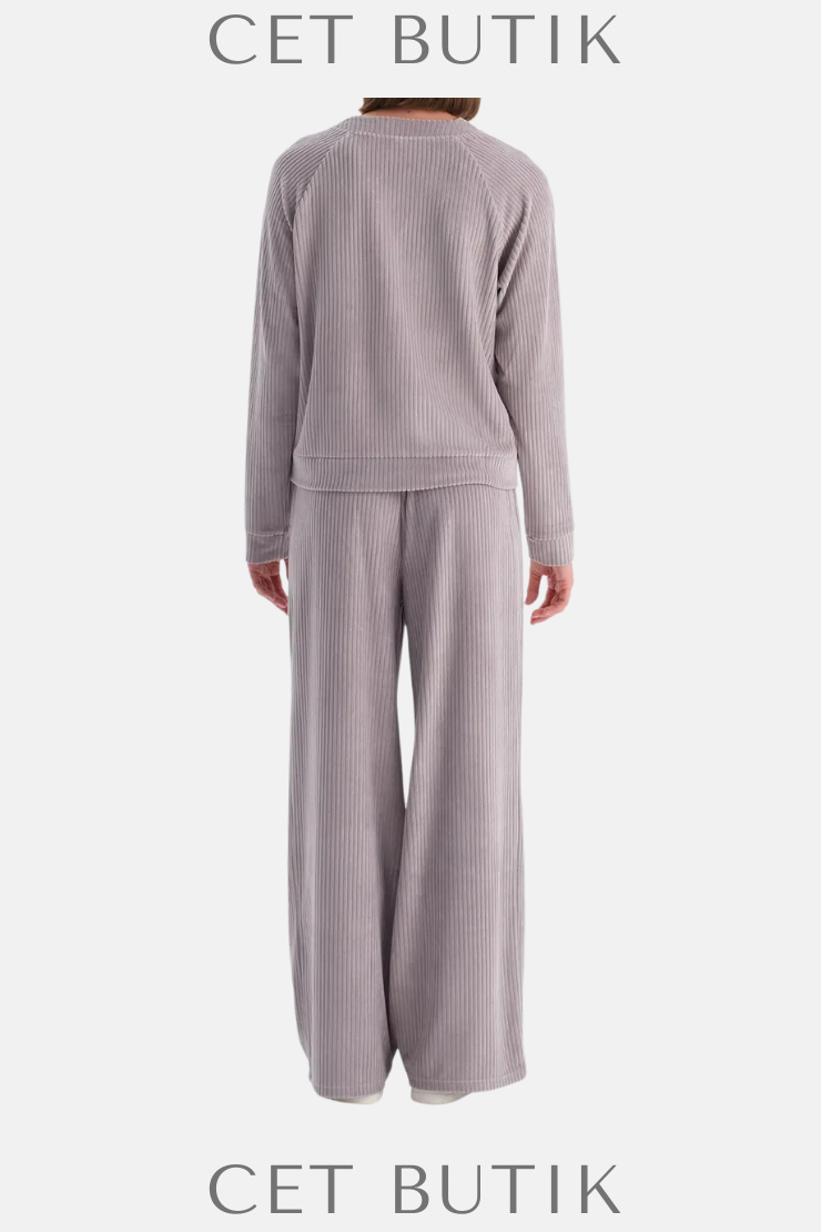 Dagi Açık Lila Kadife Pantolon – Oversize Kesim