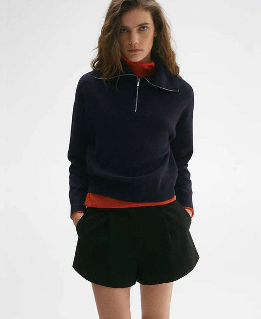 Mango Oversize Fermuarlı Yarım Balıkçı Kazak – Kadın