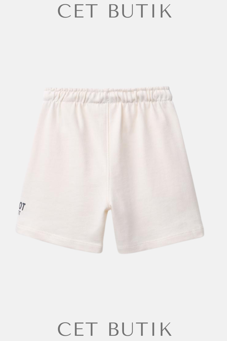 Erkek Çocuk Şort (Text Print Straight Plush Bermuda Shorts)