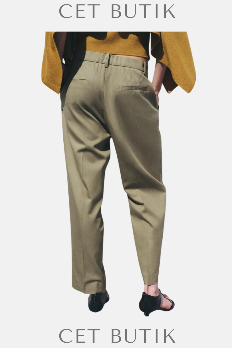 Zara ZW Collection Kadın Pensli Pantolon – Haki
