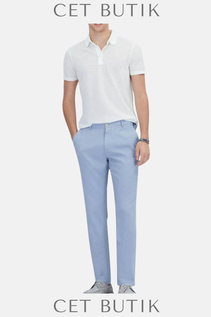 Kip Beyaz Desenli Polo Yaka T-Shirt