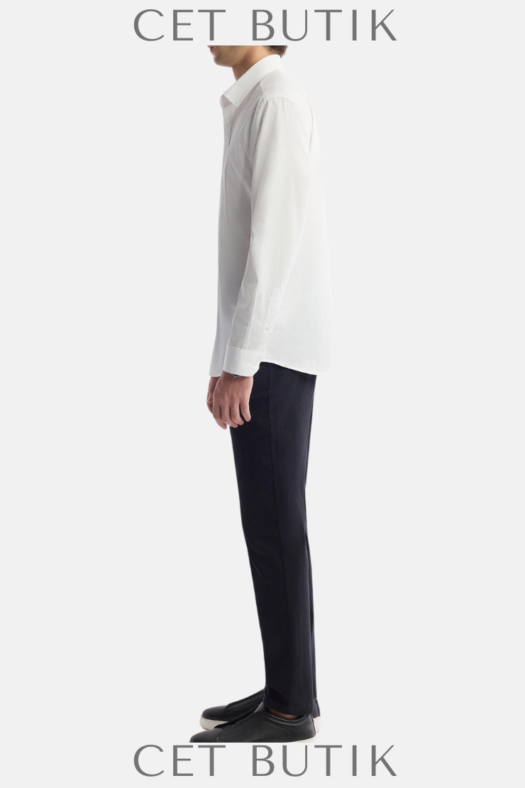 Avva Beyaz Klasik Yaka %100 Pamuk Saten Slim Fit Gömlek – Easy Care & Easy Iron