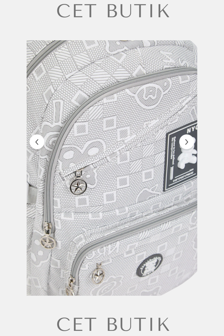 Pierre Cardin Gri Çocuk Okul Sırt Çantası – 35×45×14 cm