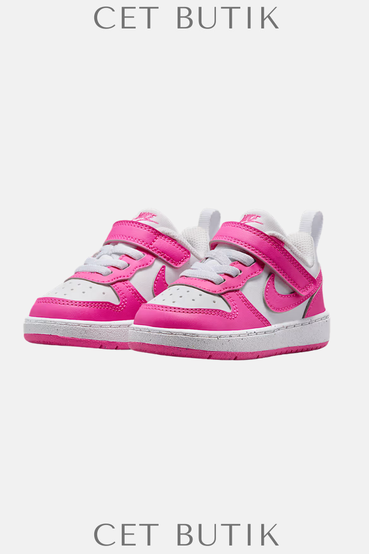 Nike Court Borough Low Recraft (TD) White / Laser Fuchsia Çocuk Sneaker
