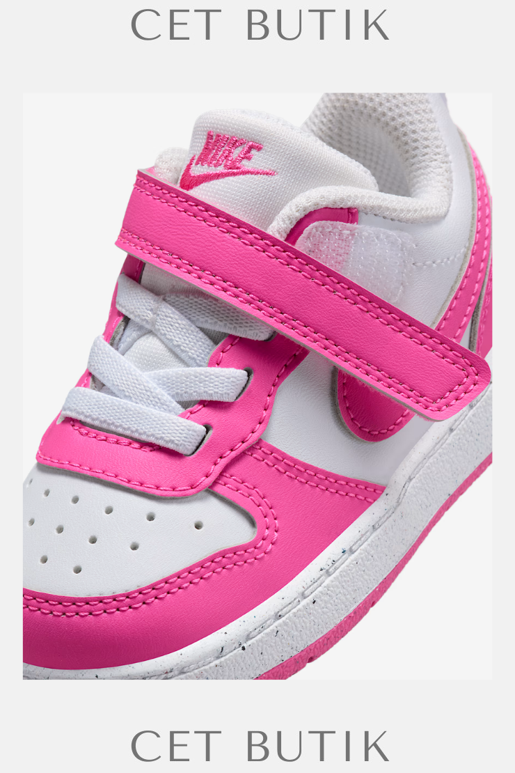 Nike Court Borough Low Recraft (TD) White / Laser Fuchsia Çocuk Sneaker