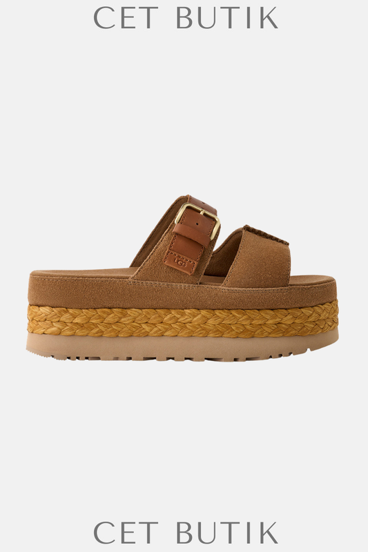 UGG Aubrey Platform Terlik Kahve – Kadın Süet Platform Ayakkabı