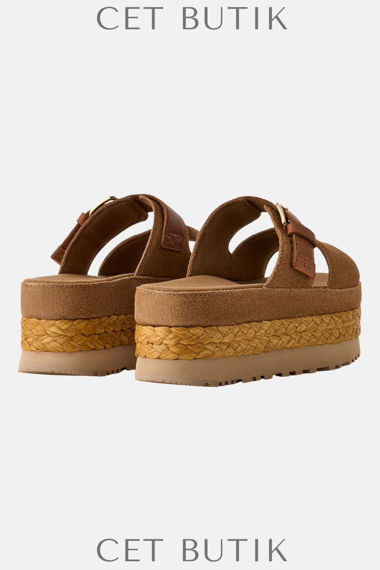 UGG Aubrey Platform Terlik Kahve – Kadın Süet Platform Ayakkabı