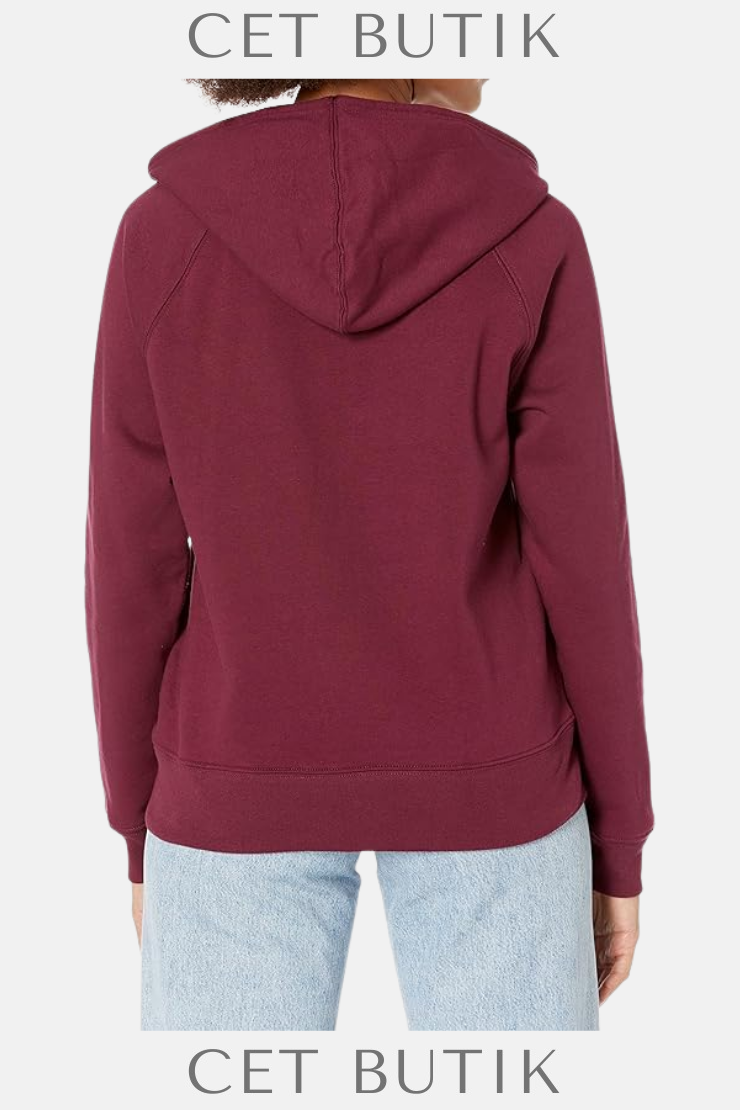 GAP Logo Zip Hoodie Ruby Wine – Kapüşonlu Full Zip Kadın Sweatshirt