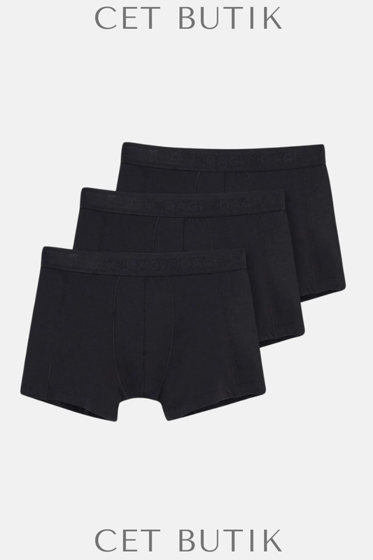 DAGİ D2812 Siyah Basic Modal 3’lü Boxer