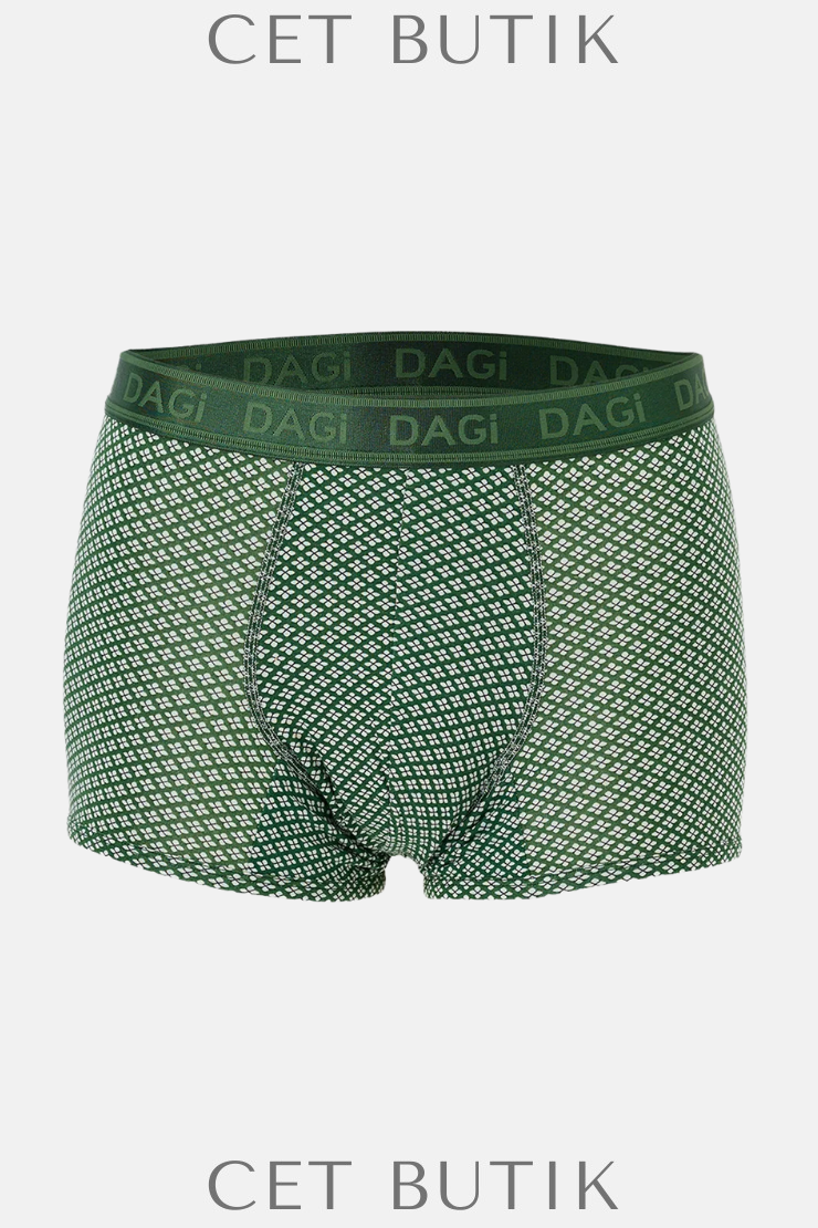 DAGİ 4210 Yeşil 3’lü Desenli Micro Modal Boxer
