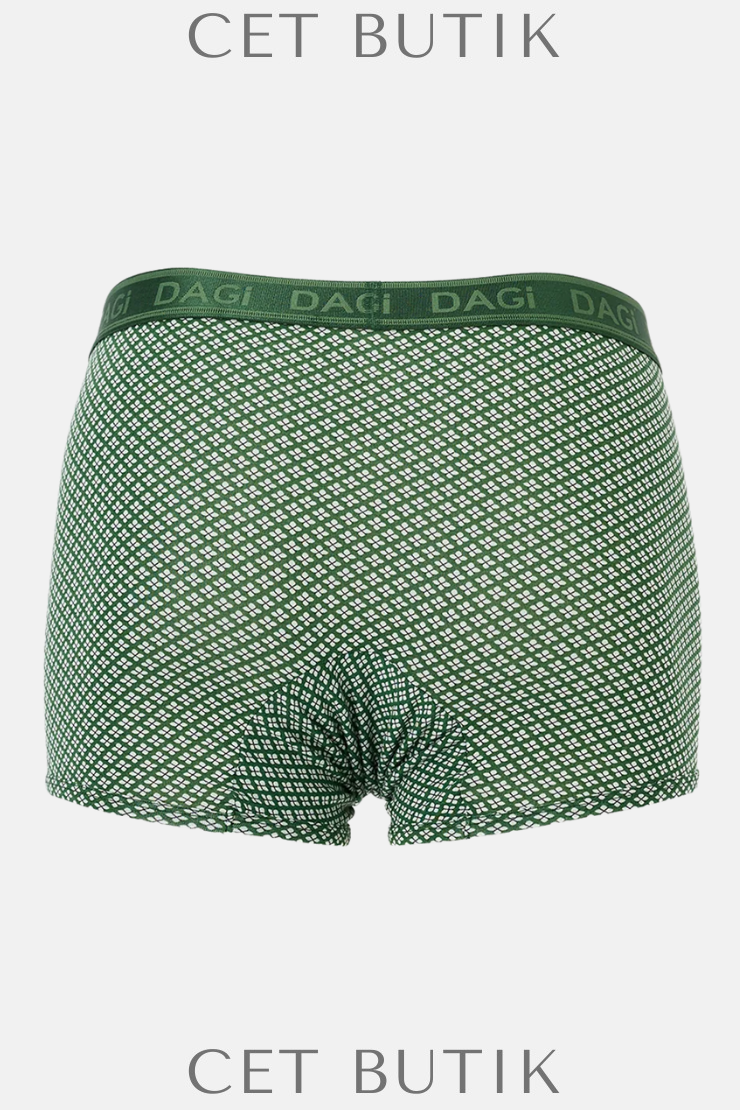 DAGİ 4210 Yeşil 3’lü Desenli Micro Modal Boxer
