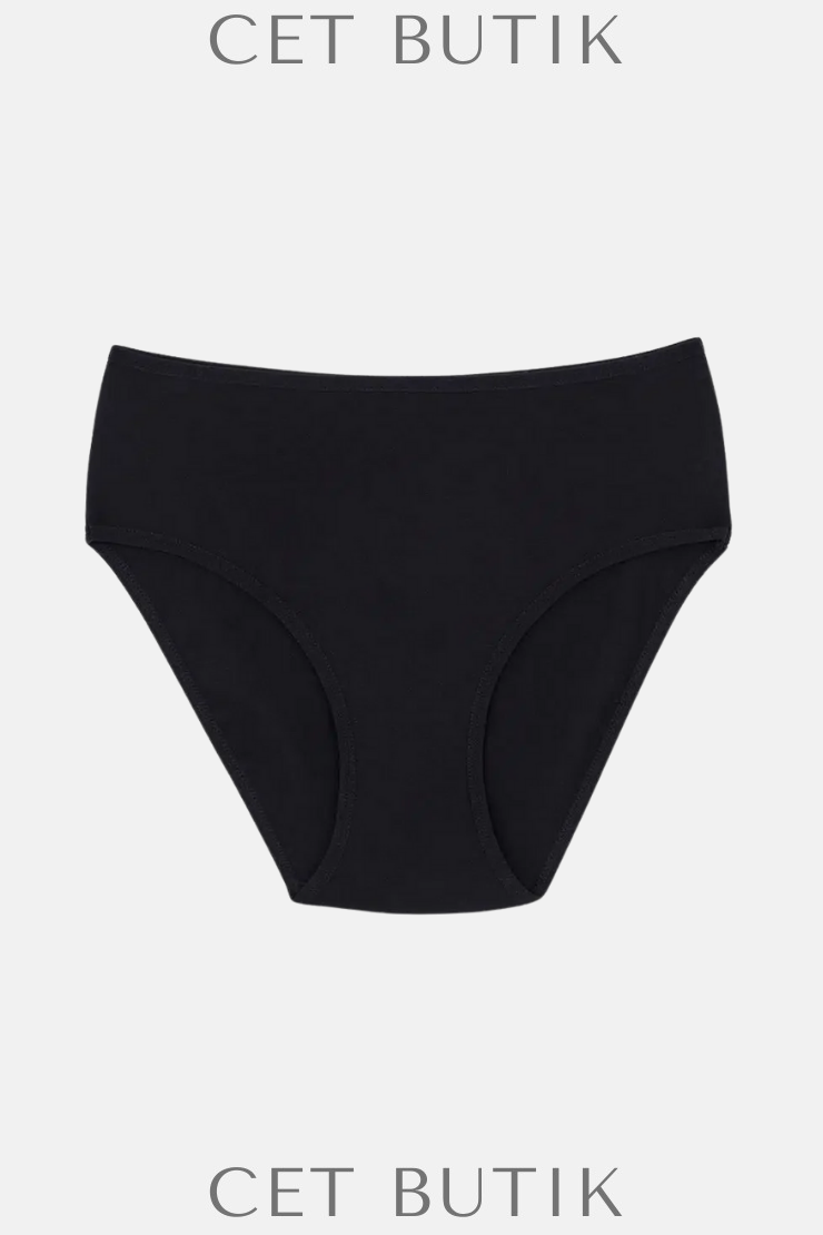 DAGİ 5104KC Siyah / Beyaz / Ten Yüksek Bel 3’lü Slip Külot
