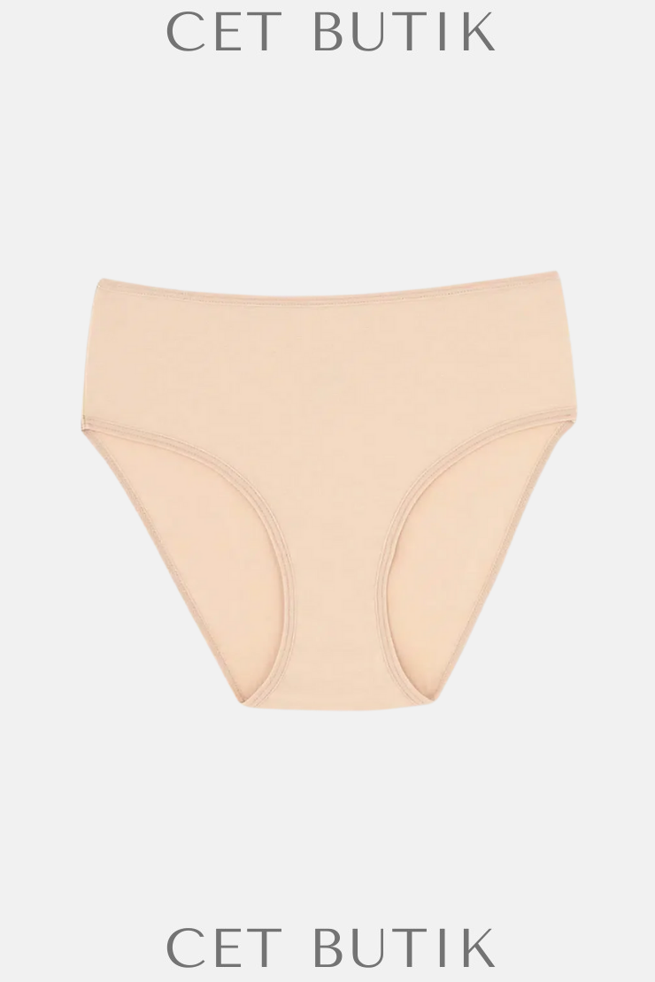 DAGİ 5104KC Siyah / Beyaz / Ten Yüksek Bel 3’lü Slip Külot