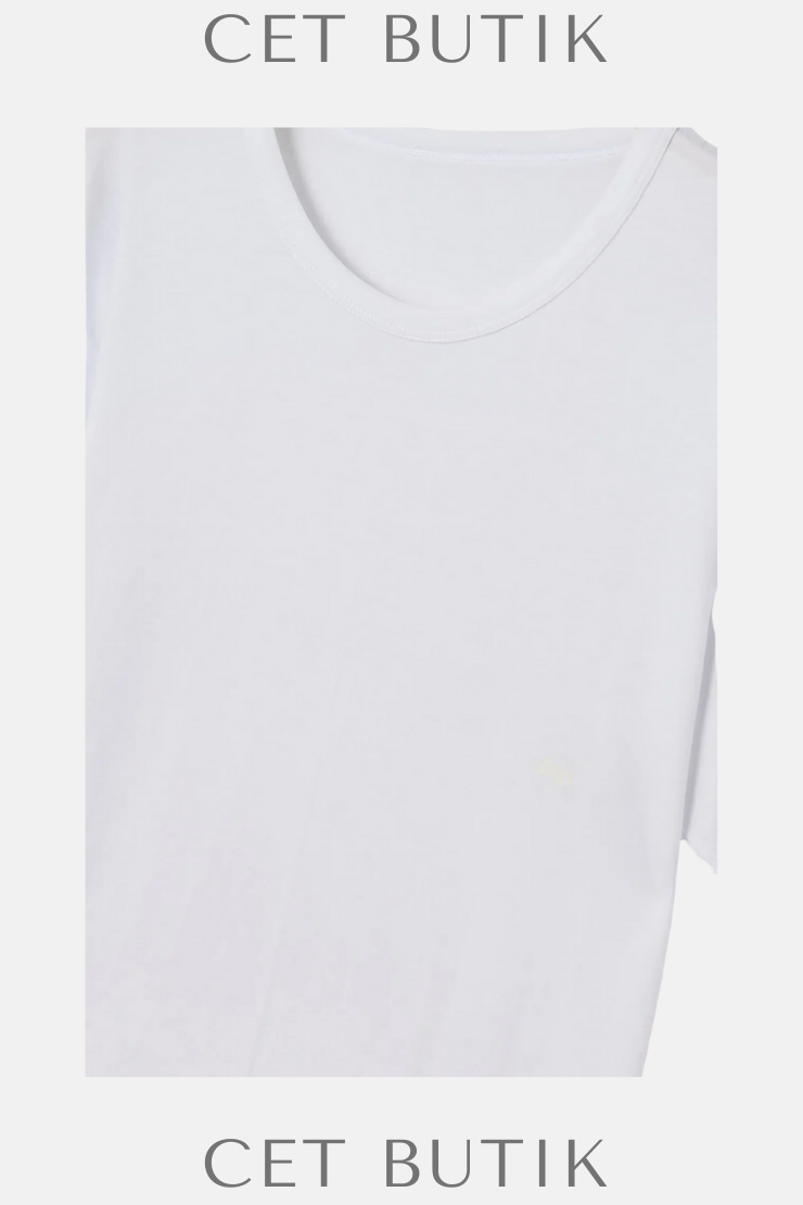 DAGİ D1160 Beyaz Sıfır Yaka Erkek 2’li T-Shirt