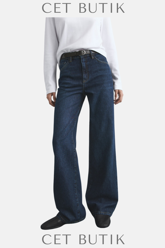 Mango Danila Yüksek Bel Wide Leg Kot Pantolon