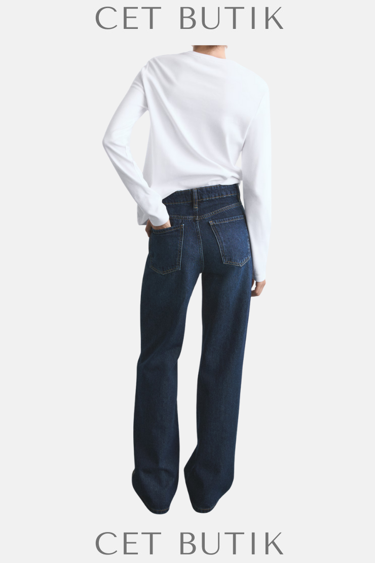 Mango Danila Yüksek Bel Wide Leg Kot Pantolon
