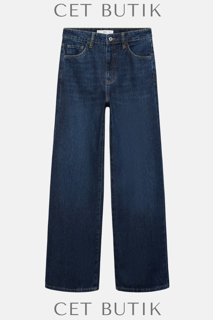 Mango Danila Yüksek Bel Wide Leg Kot Pantolon