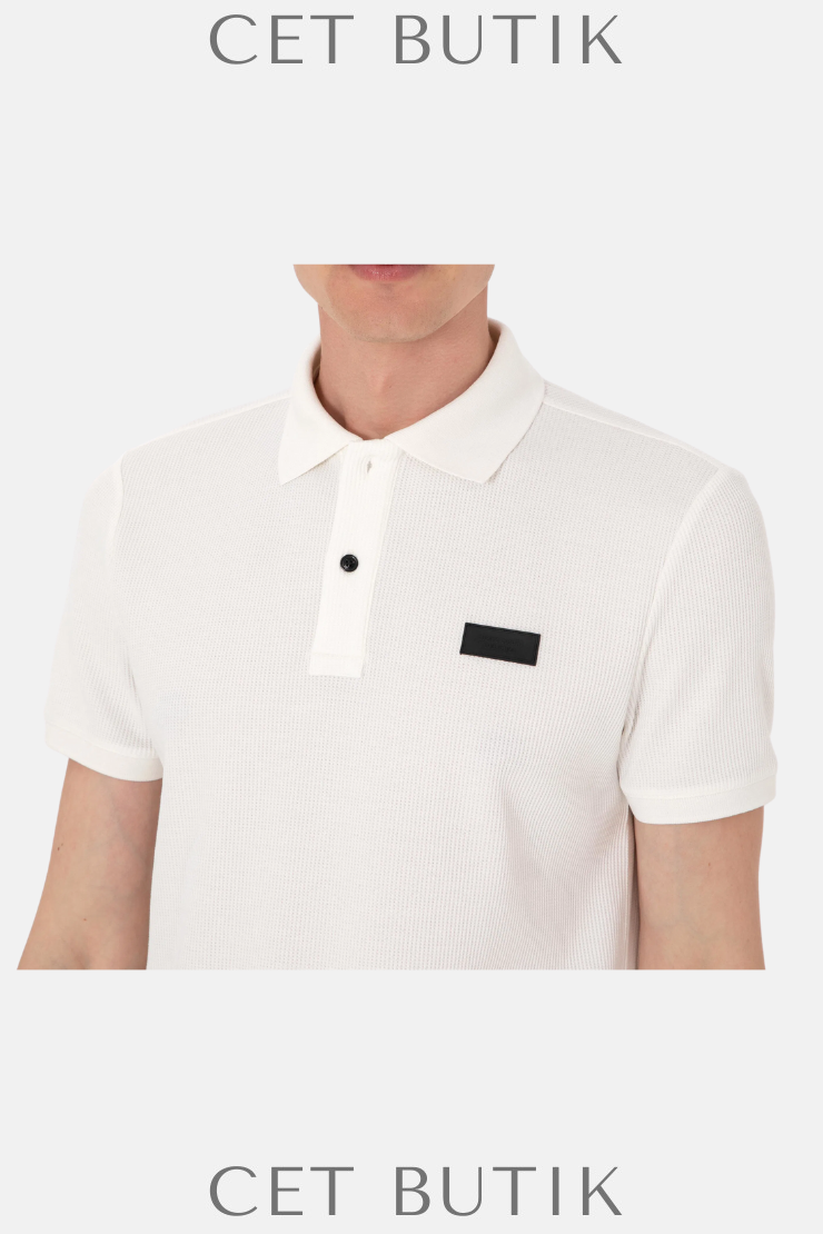 Pierre Cardin Beyaz Slim Fit Polo Yaka Tişört – %100 Pamuk