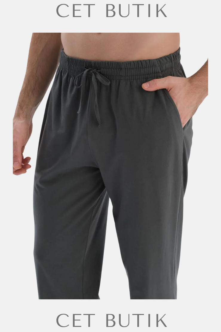 Dagi Gri Kısa Kollu Dikiş Detaylı Gömlek & Pantolon Pijama Takımı