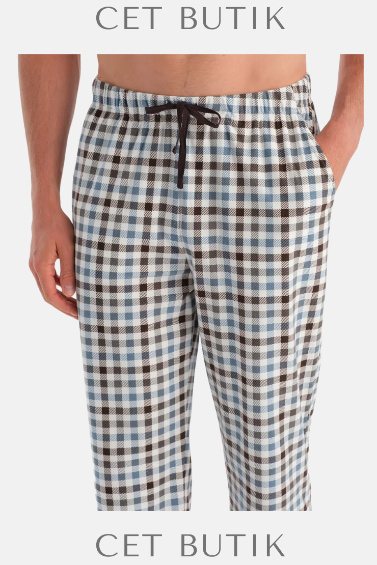 Dagi Gri Melanj Waffle Pijama Takımı – Uzun Kollu Tişört & Pantolon