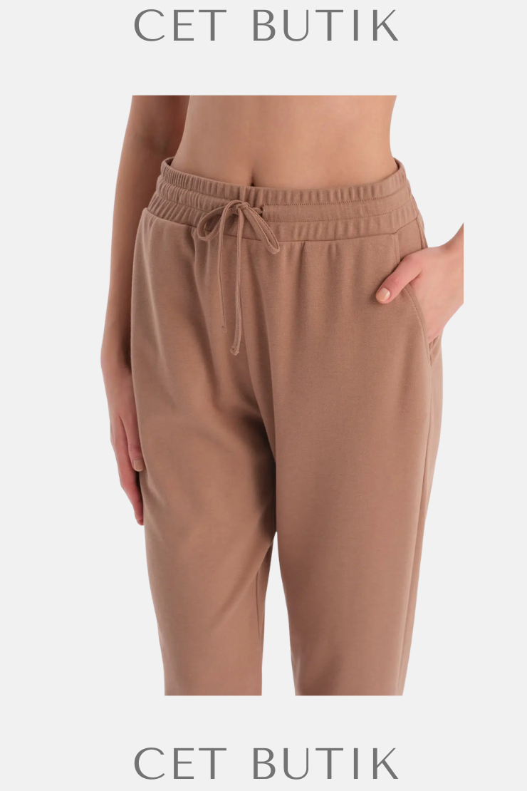 Dagi Sütlü Kahve Bisiklet Yaka Jogger Paça Celliant Pijama Takımı – %75 Pamuk