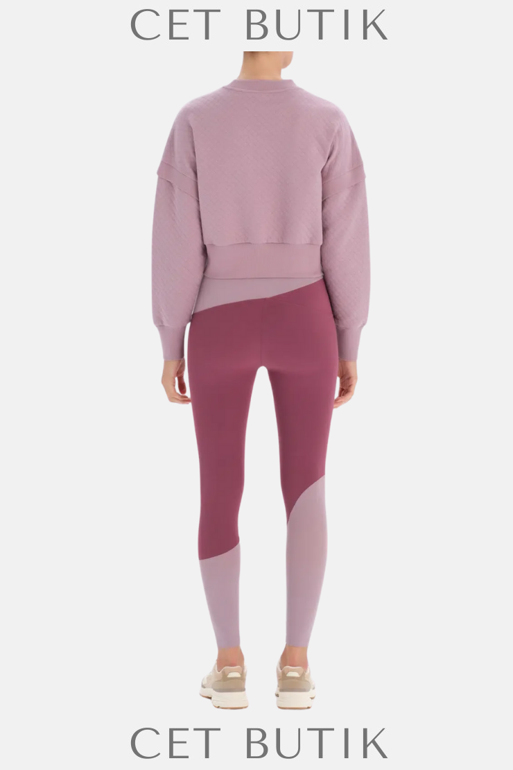 Dagi Lila Kadın Kapitone Crop Sweatshirt