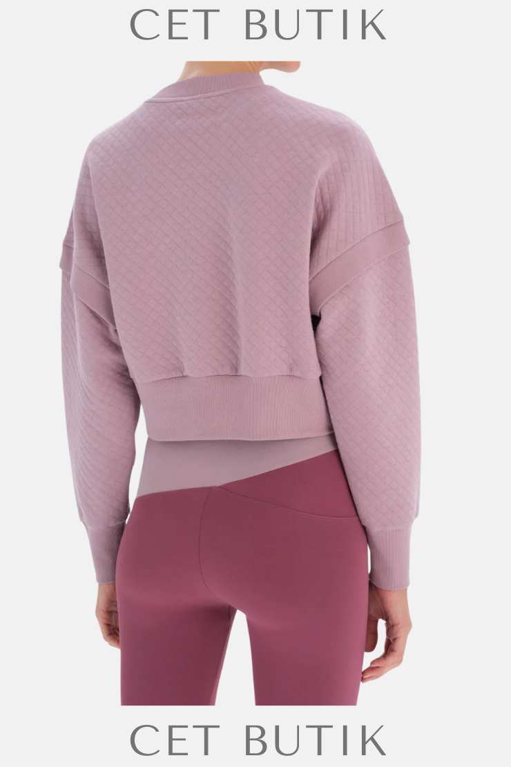 Dagi Lila Kadın Kapitone Crop Sweatshirt
