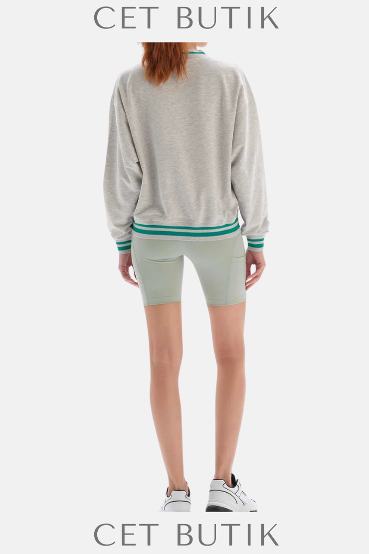 Dagi Gri Melanj Active Baskılı Oversize Sweatshirt