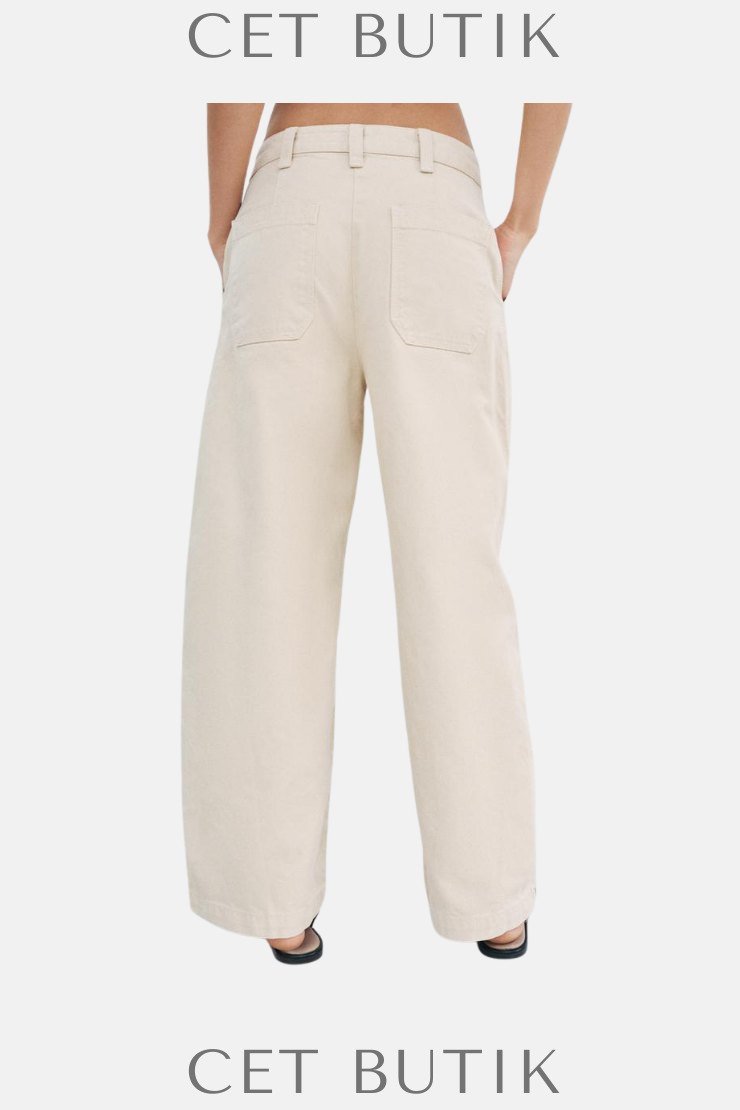 Zara Kadın Balloon Pantolon 9632/072/743 – ZW Collection Yüksek Bel Rahat Kesim %100 Pamuk