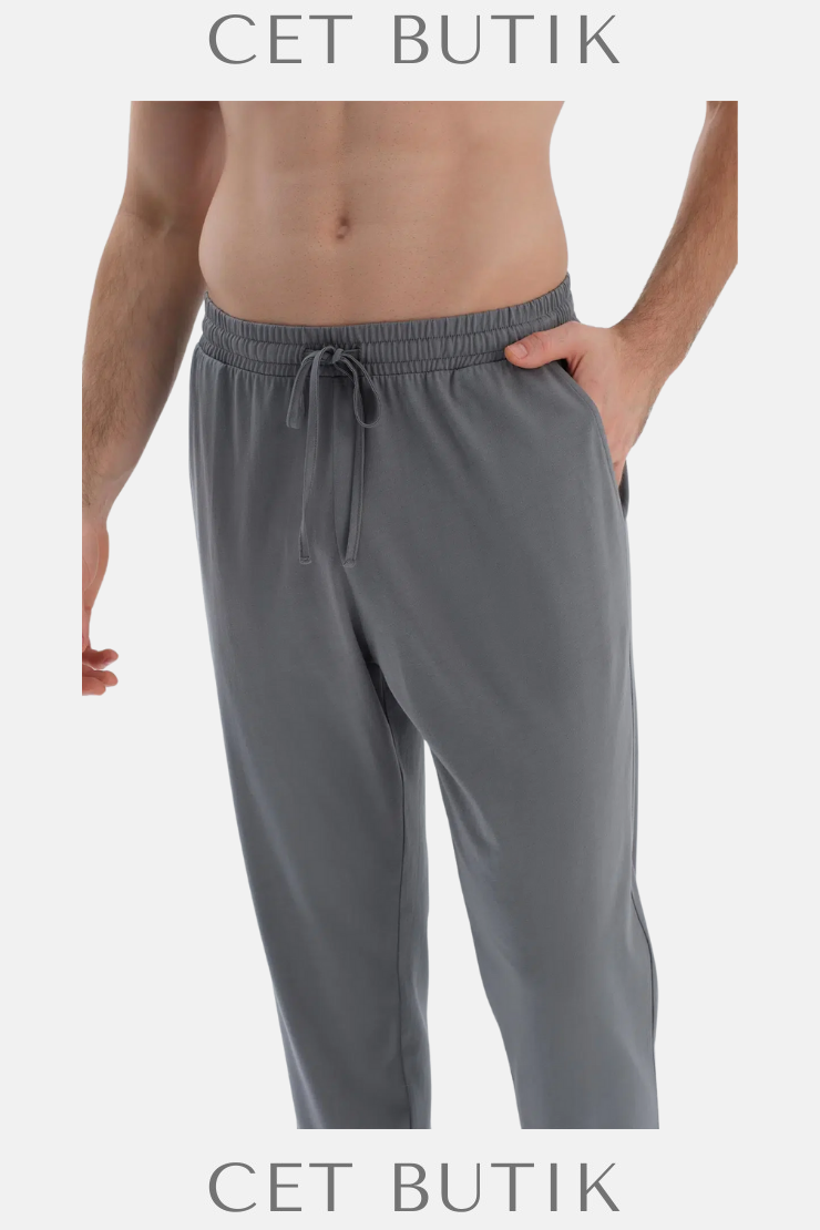 DAĞI Açık Gri Kısa Kollu Baskılı Tişört Pantolon Pijama Takımı