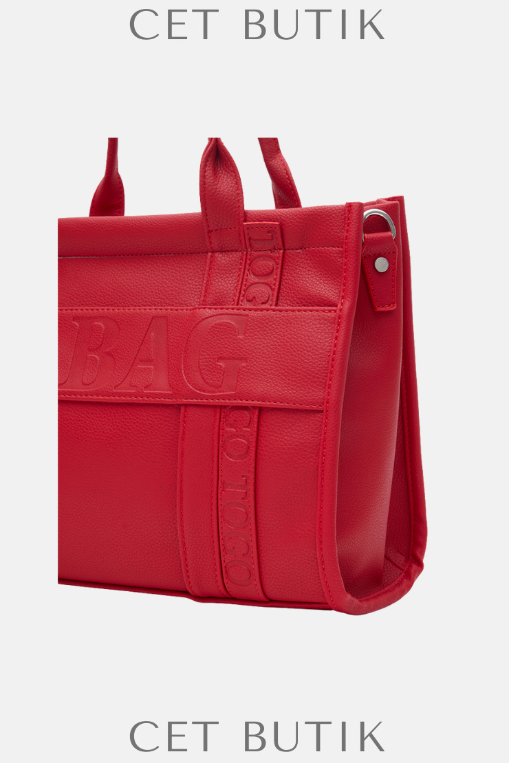 Kırmızı T-Bag Kadın Büyük Tote Çanta