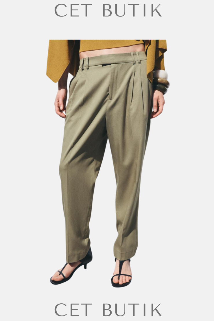Zara ZW Collection Kadın Pensli Pantolon – Haki