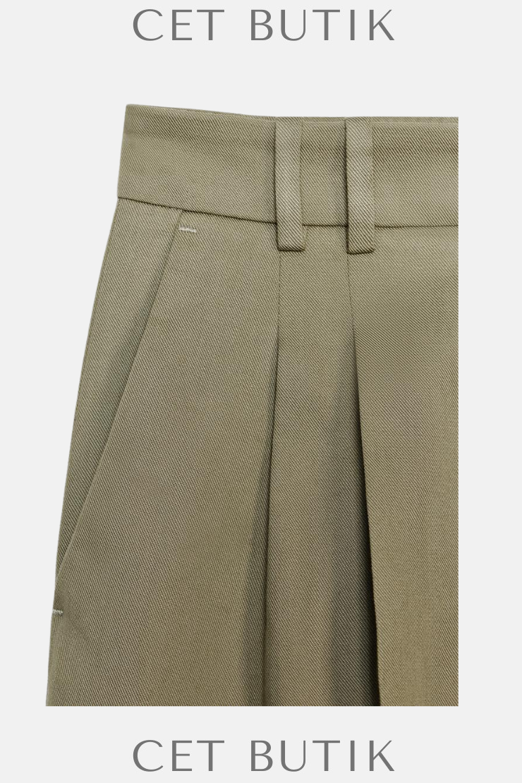 Zara ZW Collection Kadın Pensli Pantolon – Haki