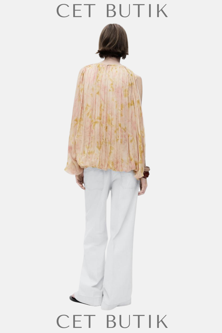 Zara ZW Collection Çiçek Baskılı Viskon Bluz – Renkli