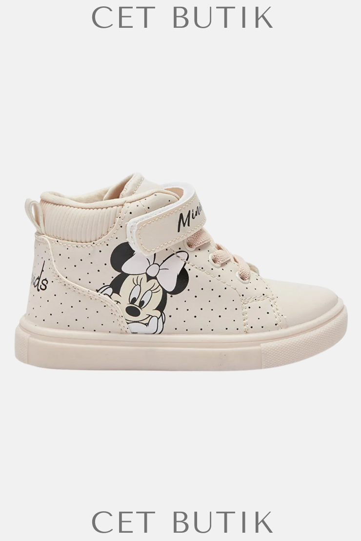 LCW STEPS Minnie Mouse Baskılı Kız Bebek Spor Ayakkabı – Ekru