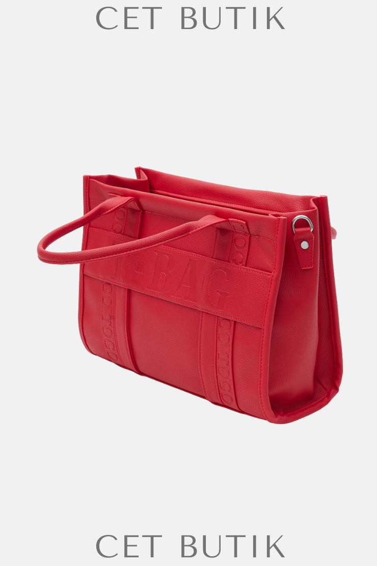 Kırmızı T-Bag Kadın Büyük Tote Çanta