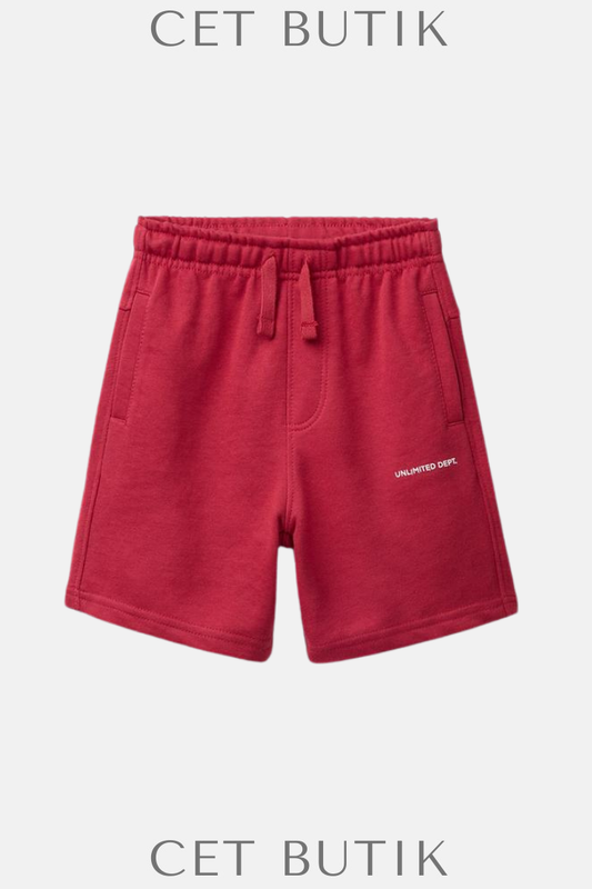Zara Kids Erkek Çocuk Kabartma Yazı Baskılı Düz Kesim Şort