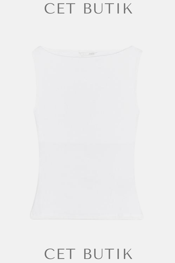 Zara Kadın Fitilli Kolsuz Beyaz Top