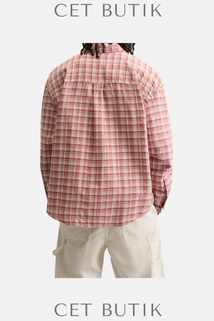 Zara Kadın Oversize Çizgili Gömlek – Pembe