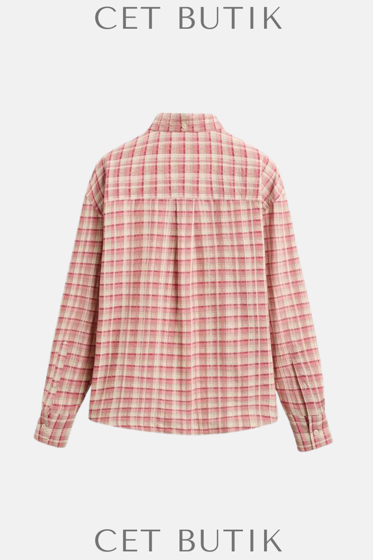 Zara Kadın Oversize Çizgili Gömlek – Pembe