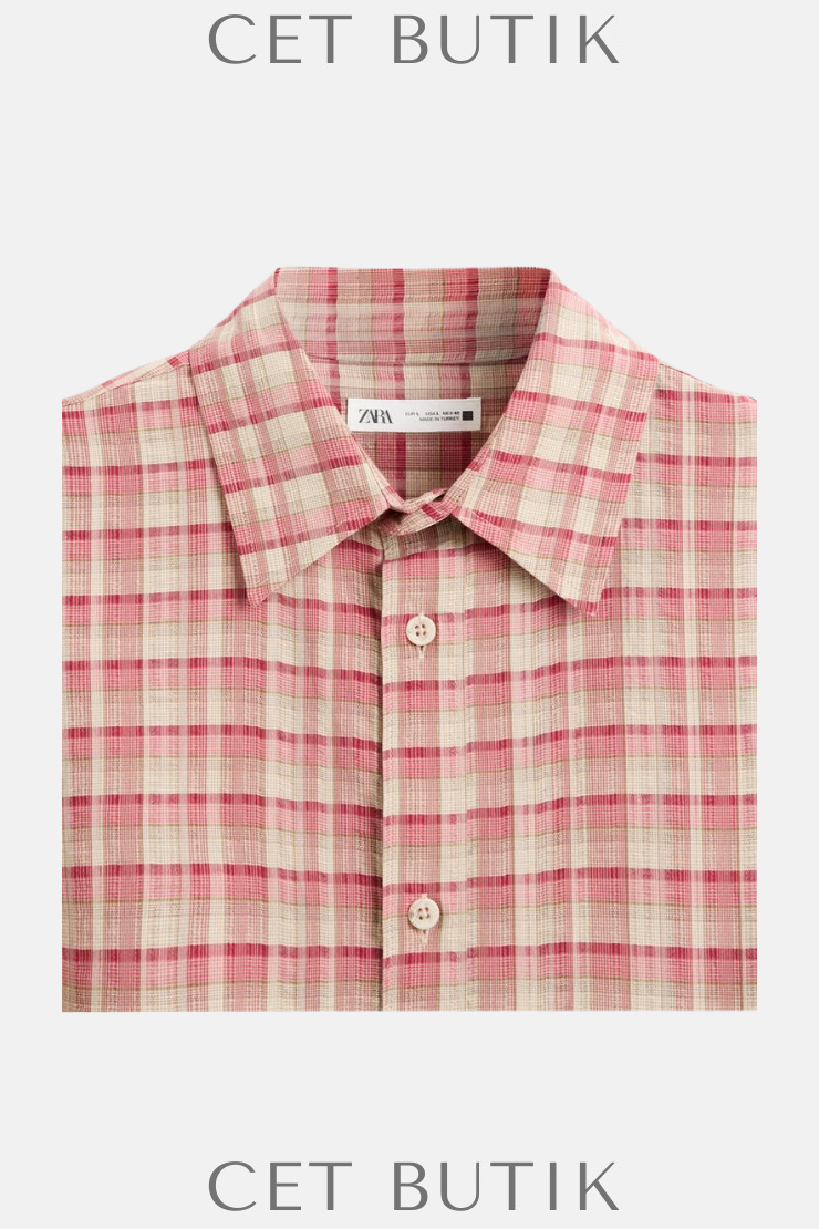 Zara Kadın Oversize Çizgili Gömlek – Pembe
